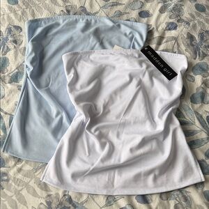 Madden Girl Light Blue and White Tube Tops